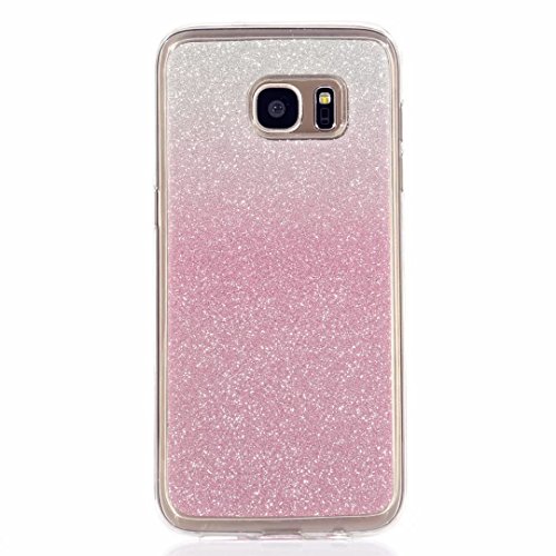 MUTOUREN Samsung Galaxy S7 Caso funda de movil silicona funda la caja del tel  fono TPU resistencia a la ca  da de silicona concha calidad alta moda sencillo cambio gradual matorral - rosa Caja