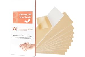 BUTBU 10 sztuk silikonowych plastrów na blizny, 4 cm x 15 cm, wielokrotnego użytku, na blizny spowodowane sekcją C, operacje, oparzenia, keloidy, przyjazne dla skóry, oddychające, wodoodporne