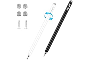 ELZO Rysiki do ekranu dotykowego, uniwersalny obrotowy rysik 2 w 1, o wysokiej czułości, z dodatkowymi 6 końcówkami, do wszystkich ekranów dotykowych tabletów, iPhone'a, iPada, Pro, tabletów z