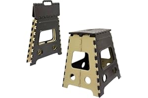 D DIRECT MART THE QUALITY SERVICE YOU EXPECT Direct Mart Super Strong Folding Step Stool 18 inch - Large, Anti Slip, Heavy Duty, Sturdy, Durable, Stable and Space Saving Foldable Stool - Holds up to 155 Kg - For Home Kitchen Children & Adult