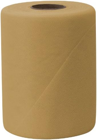 Falk Fabrics Tulle Spool, 6-Inch by 100-Yard, New Gold