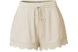 DOTBUY-SHOP Women's Shorts Casual Summer Shorts Drawstring Elastic Waist, DOTBUY Ladies Casual Comfy Plus Size Beach Shorts Pants for Beach Holiday Workout Yoga Gym