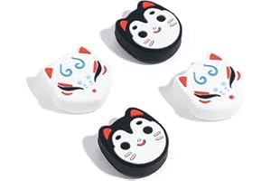 GeekShare 4 Piezas Tapa de Joysticks para Nintendo Switch y Switch Lite- Patrón de Perro y Zorro, Tapas de Agarre para el Pulgar de Silicona