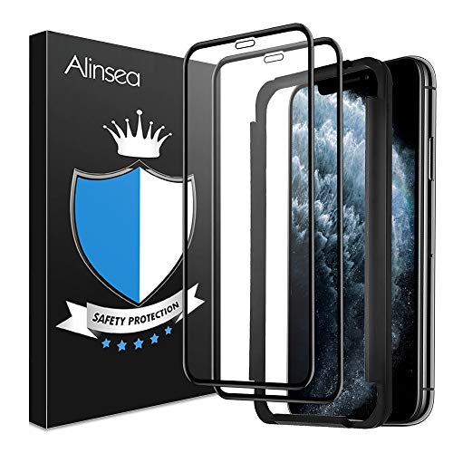 Alinsea Verre Trempé iPhone 11 Pro iPhone XS iPhone X [Lot de 2], [3D Couverture Maximale] [9H Dureté] Ultra Clair Anti-Rayure en Verre Trempé pour iPhone 11 Pro/ XS /X (5.8")