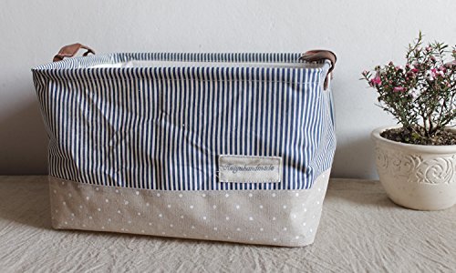Organisieren Körbe für Kleidung Lagerung – Lagerung Körbe aus umweltfreundlichen Baumwolle. Arbeitet als Stoff Schublade, Babyraum, Spielzeug-Speicher. Hohe Qualität Kinderzimmer Körbe passen auf die meisten Regale, Marineblau - 5