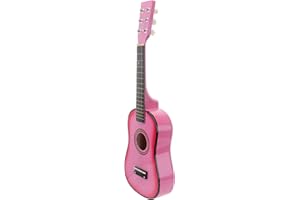 Toddmomy 1pc Kids Beginner Guitar 23 Inch Guitar 6 String Vintage Style Acoustic Wooden Music Instruments for Kids(Pink)