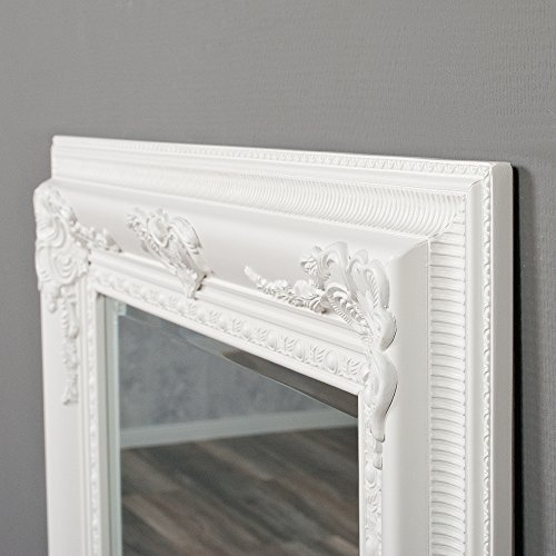 BAROCK WANDSPIEGEL Eve 120x80cm SPIEGEL PUR WEISS POMPÖS HOLZRAHMEN FACETTE - 6