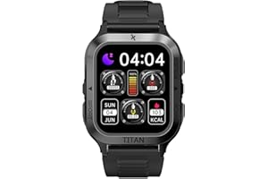Maxcom FW67 TITAN Pro Military Grade Smart Watch for Men Toughened 1.85" Gorilla Glass, Sports & Fitness Tracker Voice Calls, Flashlight, IP69 Waterproof to 50M Works with Android iOS - Black