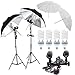 Produktbild Green Energy Lampen Professionelle Fotografie Equiment Studio-Beleuchtung, Doppel E27 Sockel Halter, 4xE27 5500k 85w kontinuierlichen Lampen, 2 x32 "soft Sonnenschirme, 2 x32" Silber Schirme, 4x85W Dauerlicht photograhy Studio Lichtsets
