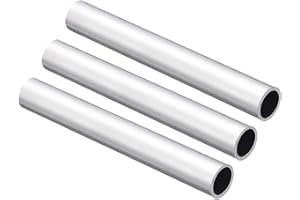 Unifizz 3Pcs 6063 Aluminum Round Tube 15mm OD 12mm ID 100mm Length Seamless Straight Pipe Tubing for Home Industry DIY Crafts