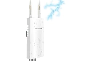 WONLINK Ripetitore WiFi Esterno, Access Point Esterno AC1200 Dual Band Ripetitore WiFi Esterno con 48V PoE Power, 2 * 1000M Porta Ethernet, WiFi Extender Esterno Supporta Modalità Ripetitore/Router/AP