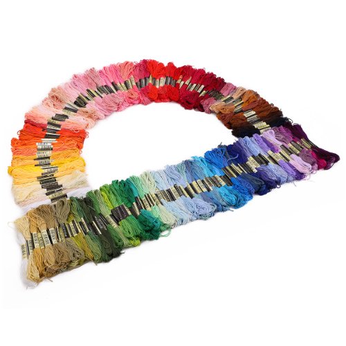 200 Docken Sticktwist Stickgarn 8m 6/faedig Multicolor farblich bunt Basteln Set - 2