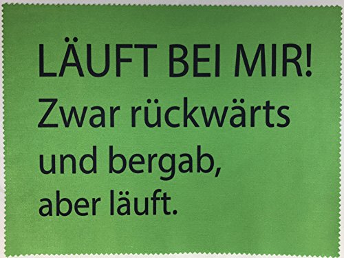 Preisvergleich Produktbild MICROFASERTUCH4YOU Microfasertuch Reinigungstücher "Läuft bei mir" ca 20x15 cm Mikrofasertuch mit Silikondots zum Reinigen von Brillen, Tablet, Laptop, Smartphone, Handy, Notebook, Kamera, Spiegelreflexkamera, Glas, Ipad, Iphone, Macbook, Android Handys