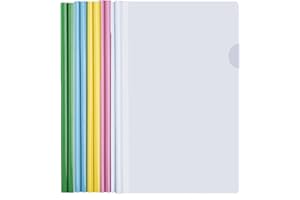 YIPUETERNITY 10pcs Trasparente A4 Copertine per Rilegatura, Trasparenti Copertine Rapporto, Copertina File Trasparente A4, Plastica Rapporto Copertina con Barra Scorrevole per Documenti. Può Contenere 40 Fogli(A)