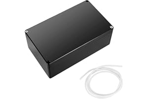 YITOBICI Skrzynki przyłączeniowe, puszka przyłączeniowa, tworzywo sztuczne ABS, IP65, skrzynka rozdzielcza, pyłoszczelna, odporna na warunki atmosferyczne, z pokrywką, czarna, projekt elektryczny, 200 x 120 x