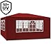 Produktbild Deuba® Festzelt rot Maui 3x4m  Farbauswahl  Seitenwände  Rundbogenfenster  Verankerbar  12qm  UV-Schutz +50  Partyzelt Pavillon