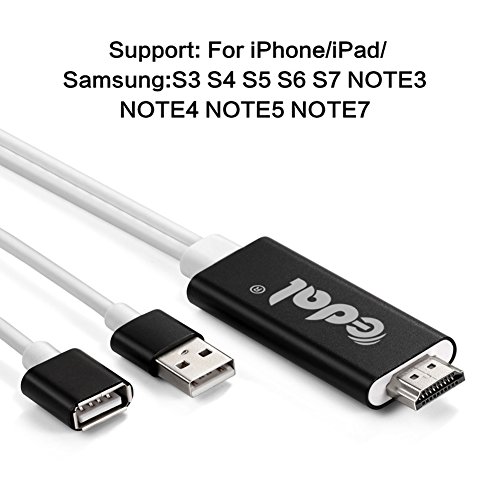 Lightning HDMI Kabel, Kasit Lightning Digital AV auf HDMI 1080P Kabel für für iPhone 7 7 plus 6s 6s plus 6 6 plus 5 5c 5s SE, iPad Luft / Mini / Pro, (Plug & Play) – Schwarzer - 2