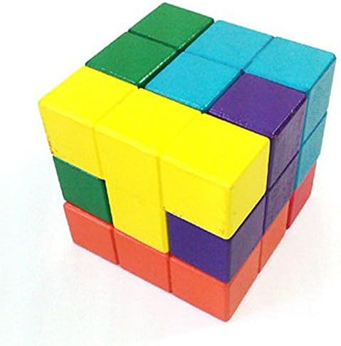 Gracelaza Wooden Blocks Brain Teaser Puzzles 3D Interlocking Wood Jigsaw Games - Ideal Mind Toys and Gift for Kids and Teens
