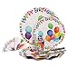 Produktbild MamboCat 60-tlg. Einweggeschirr Party-Set Happy Birthday | Pappgeschirr für 8 Personen: Pappteller + Becher + Servietten + Besteck | für Festliche Anlässe und Partys