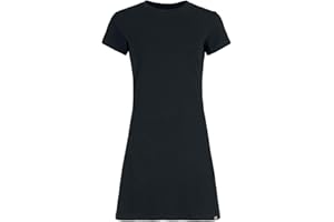 RED by EMP Damen schwarzes Basic T-Shirtkleid - angenehmer, weicher Baumwollstoff