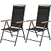 Produktbild lingjiushopping zusammenklappbare Stühle Garten 2 Pcs Aluminium 58 x 65 x 109 cm schwarz Farbe: schwarz Material: Gestell Aluminium pulverbeschichtet + Textilene Sitz und Rückenlehne