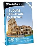 Wonderbox - Coffret cadeau - 3 JOURS D'ESCAPADE EN EUROPE - 1230 séjours en hôtels 3* ou 4*. à Rome, Lisbonne, Porto, Liège, Naples.