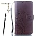 Produktbild Samsung Galaxy J3 ( 2017 ) Hülle, Samsung Galaxy J3 ( 2017 ) Schutzhülle, Alfort 3 in 1 Lederhülle Fashion Design Premium PU Leder Hohe Qualität Tasche Case Cover Kasten Abdeckung Wallet für Samsung Galaxy J3 ( 2017 ) 5.0" Smartphone Funktion Standfunktion Unterstützte Telefone und Magnetverschluss mit Schmetterling ( Dunkelbraun ) + Alfort Schwarz Stylus Pen + Netter Staub Stecker