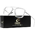 CREEK Blue Light Blocking Blue Cut Zero Power anti-glare Retro Square Eyeglasses,Tony Stark Frame for Eye Protection from UV by Computer/Tablet/Laptop/Mobile (With Torch and Testing Card)