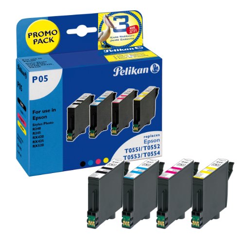 Pelikan Druckpatronen PromoPack P05 ersetzt Epson T05564010, BK/C/M/Y