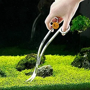 Sage Square Long Size Professional Aquarium Tongs Tool of Stainless Steel for Fish Tank, Aquatic Plant Cleaning, Aquascape, Aquarium. (Design 5)