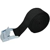 G&uuml;&ccedil;l&uuml; Metal Tokali Bağlama Kayışı, 1 Metre Siyah Naylon Kayış, Bisiklet ve Kayak Takımı i&ccedil;in Hızlı Serbest Bırakma Mandallı S
