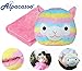 Produktbild YNSD 2 in 1 Cute Rainbow Plüsch Alpaka Flanell Dekokissen und Folding Klimaanlage Auto Blanket Kissen Set. (Rainbow Pillow)
