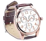 St. Leonhard Herren Uhr Chronograph Quarzwerk mit Echtleder Armband W212H
