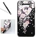 Produktbild Hülle für LG G6,3D Relief Hülle für LG G6,Leeook Cool Retro Kreative Schön Schwarz Rosa Weiß Blumen Floral Blumen Gemalt Muster Entwurf Weich Soft Zurück Back Soft TPU Silikon Gel Schutzhülle Handy Gürtel Tasche Schutzhülle Hülle Fall-Abdeckung Etui TPU Bumper Kratzfeste Scratch-Resistant Schale Case Cover für LG G6 + 1 x Schwarz Eingabestift-Pink White Flower