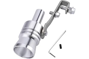 TOTMOX XL Size Universal Alluminio Turbo Sound Whistle Silenziatore Tubo di scarico BOV Blow-off Valve Simulator, 1Pc Silver