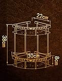 CLLCR Haushalts-Badezimmer-Regal, Handtuchhalter, Duschregal Europäischen Stil Rose Gold Plated Alle Bronze Solide Geschnitzte Dreieckskorb Badezimmer Corner Racks Lagerregal Badezimmer Ausstattung S