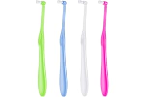 CUHZA 4 Stücke Tuft Zahnbürste, büschelzahnbürste Getuftet Bürste End-Tuft Verjüngt Trimm Zahnbürste Getuftet Bürste Weich Büschelzahnbürste Trimm Zahnbürste Single Interdental Zwischenraum Bürste