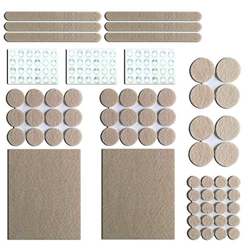 [132 Pièces] Protection pour Meubles, Canwn 60Pcs Patins pour Meubles Auto-Adhésif Pads Protection de Meubles Table Chaise & 72Pcs Antidérapant Amortisseur Bloque Adhésif en Silicone