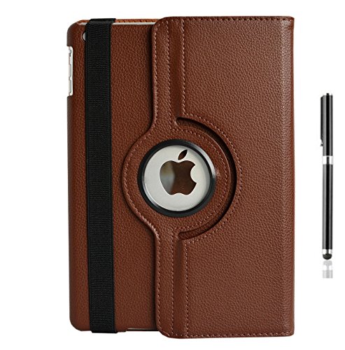 inShang Hülle für Apple iPad air ipad 5 ipad air1 ipad air (2013-2014 released), Edles PU Leder Tasche Hülle Skins Etui Schutzhülle Ständer Smart Case Cover für Tablet iPad air 1, Super Automatische Einschlaf-/Aufwach funktion, 360 Grad rotierende Schutzhülle mit Standfunktion + inShang Logo hochwertigen Stylus Eingabestift Stift