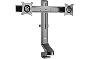 ‎MACLEAN Maclean MC-854 2-Fach Monitorhalterung Tischhalterung mit Computertisch Halterung 17 bis 27" VESA 75x75 100x100 bis 8kg (für 2 Monitore)