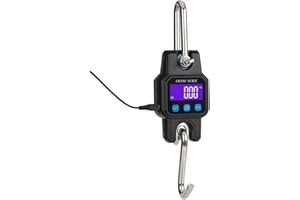KAKAK Industrial Digital Crane Scale 300kg/50g Bluetooth-Compatible Crane Scale Rechargeable Portable Hanging Industrial Hook Scales Stainless Steel With 4.0 BT USB for Farm,Livestock,Factory,Construction(B