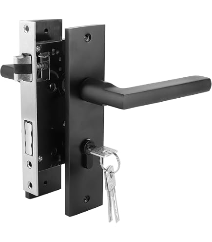 Set Serrure à Encastrer Pour Porte De Jardin – Poignées Inox, 3 Clés, Modèle Hbe-40