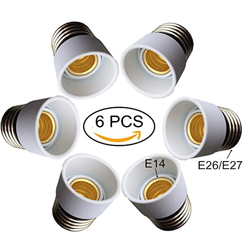 Eleidgs 6 PCS E26 auf E14 Adapter - E27 auf E14 Basis LED Licht Lampe Birne Adapter Konverter