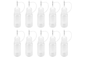 FERCAISH 10Pcs Needle Bottles, 10 ml Needle Tip Glue Bottle, Precision Tips Applicator Bottle, Glue-Bottle Applicator Pen for DIY Quilling Craft Acrylic Painting