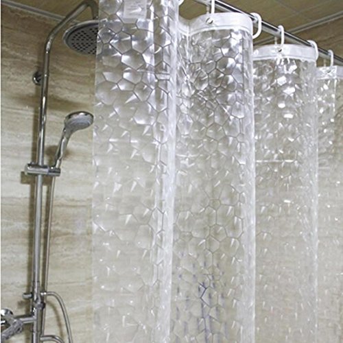 Nibesser Duschvorhang Anti-Schimmel Anti-Bakteriell wasserdichte Duschvorhänge für Badezimmer 180cm x180cm (Durchsichtig) - 7