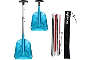 SkinStar Sonde d'avalanche 260 ou 320 cm et pelle à neige pliable en aluminium léger et compact
