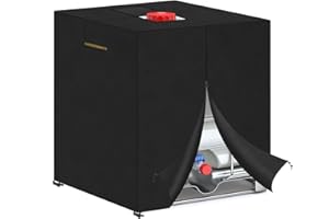 VANSHEIM IBC Housse de Protection pour Réservoir d'eau 1000 L Bache Couverture Réservoir IBC d'eau de Pluie Housse Cuve 1000L Anti UV Imperméable Couverture Container Réservoir IBC 120x100x116cm