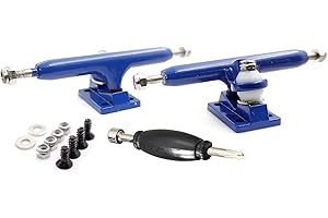 SPITBOARDS Fingerboard Pro Trucks by da 34 mm, Real Lock Nuts, Rubber O-Ring Urethane Bushings, Optimised Hanger, larghezza 34 mm, per tuning e assemblaggio (Navy)