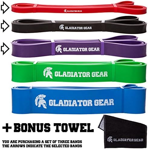 Pull Up Bands with BONUS Gym Towel &amp; E-Guide | SAVE 20% on Multipacks | For Pull Up Assist, Crossfit, Stretching &amp; Powerlifting Exercises | Premium Quality | Choose from 1 of 5 Resistance Bands | Heavy Duty &amp; Suitable For All Pull Up Bars | Improve Your Pull Up Strength