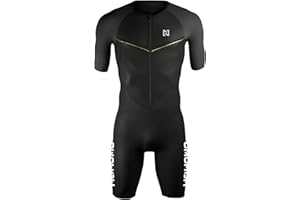 NUNOMO Homme Pro Trifonction Manches Courtes Sports de Plein Air Vêtements de Triathlon, pour Course À Pied, Natation, Cyclisme Body